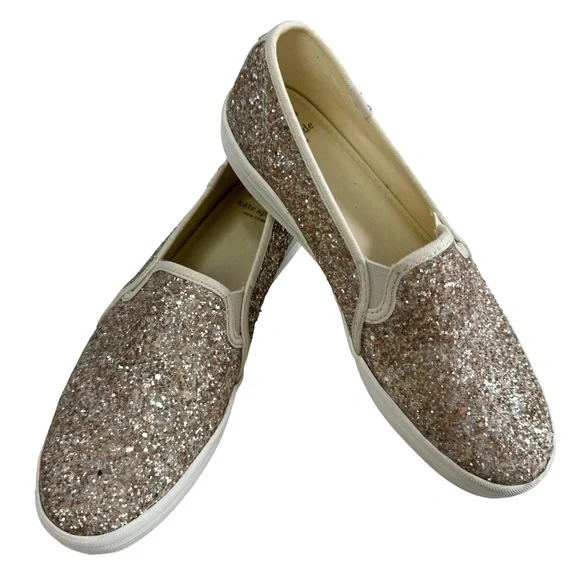 Keds Kate Spade Rose Gold/ Champagne Cream Double Decker SlipOn Sneaker Size 8.5 - Picture 4 of 16